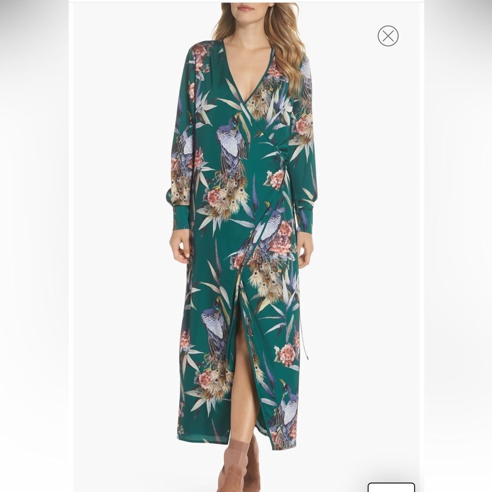 Forest lily‎ floral wrap dress Nordstrom xs